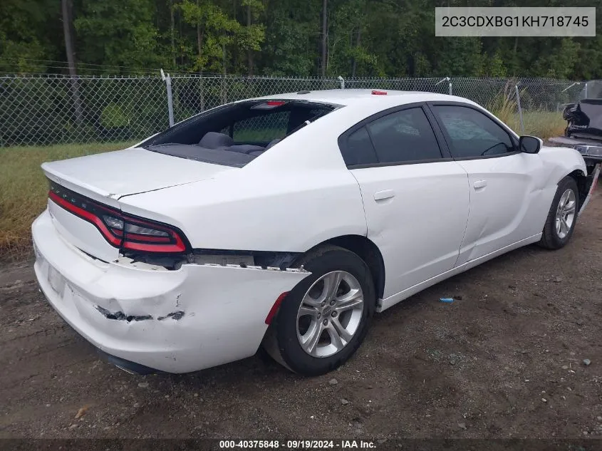 2019 Dodge Charger Sxt Rwd VIN: 2C3CDXBG1KH718745 Lot: 40375848