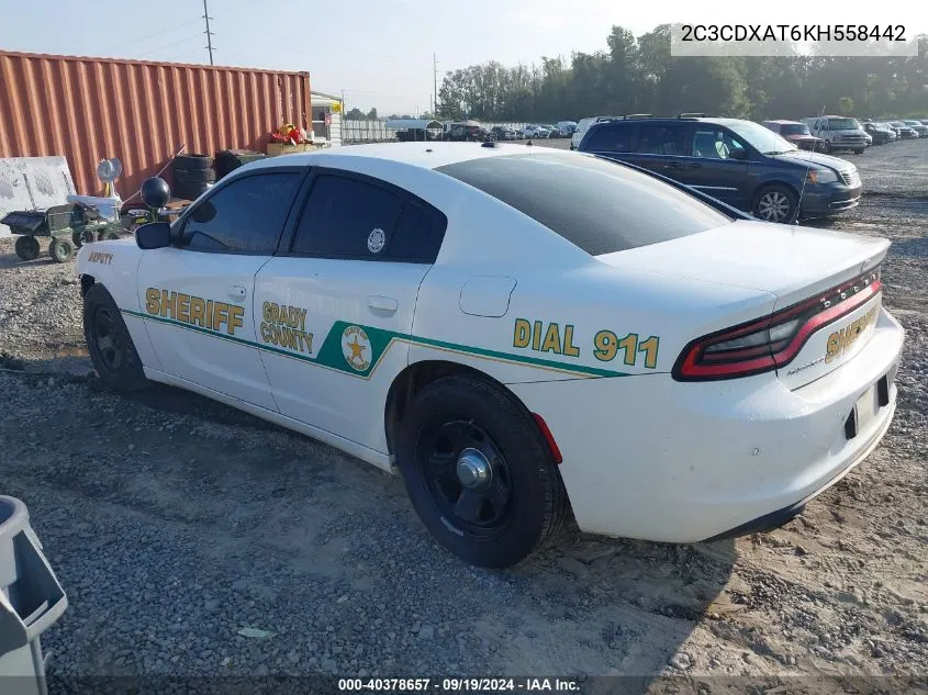 2019 Dodge Charger Police Rwd VIN: 2C3CDXAT6KH558442 Lot: 40378657