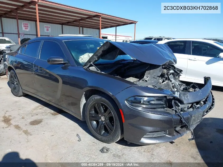 2C3CDXBG3KH702868 2019 Dodge Charger Sxt Rwd