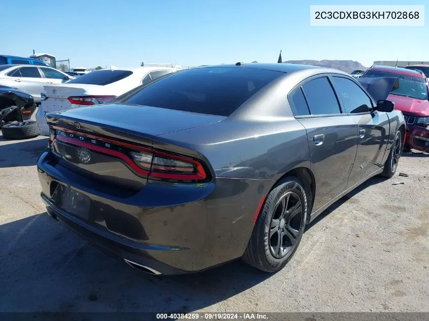 2C3CDXBG3KH702868 2019 Dodge Charger Sxt Rwd