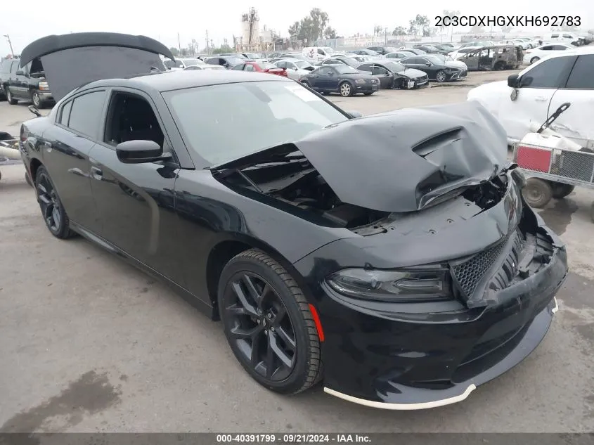 2019 Dodge Charger Gt Rwd VIN: 2C3CDXHGXKH692783 Lot: 40391799