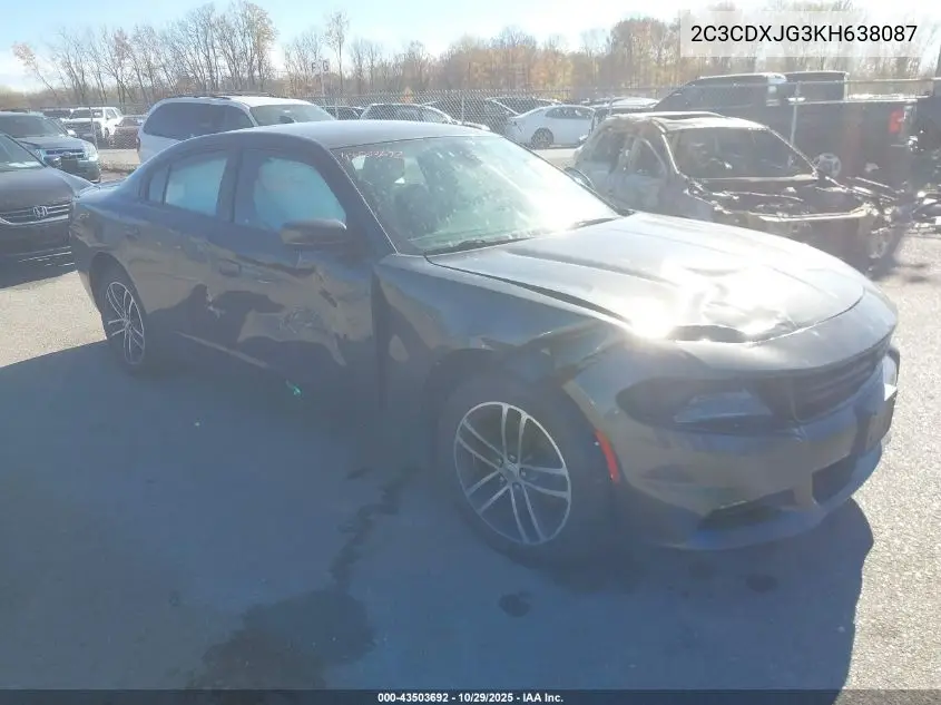 2C3CDXJG3KH638087 2019 Dodge Charger Sxt Awd