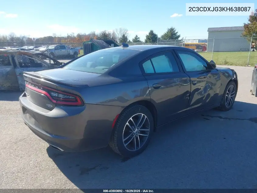 2C3CDXJG3KH638087 2019 Dodge Charger Sxt Awd
