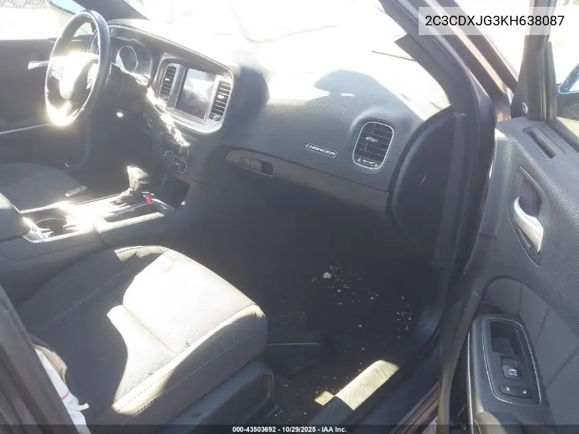 2C3CDXJG3KH638087 2019 Dodge Charger Sxt Awd