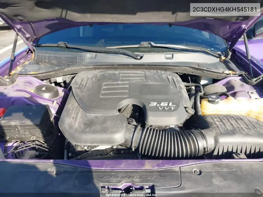 2C3CDXHG4KH545181 2019 Dodge Charger Gt Rwd