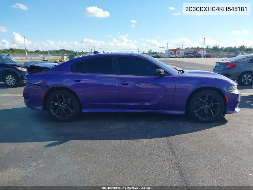 2C3CDXHG4KH545181 2019 Dodge Charger Gt Rwd