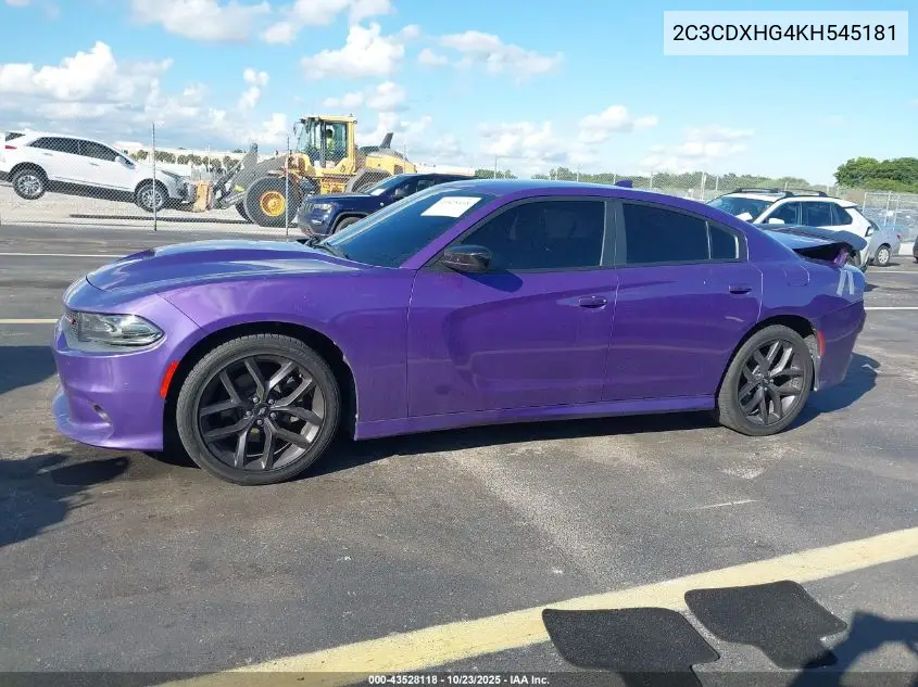 2C3CDXHG4KH545181 2019 Dodge Charger Gt Rwd
