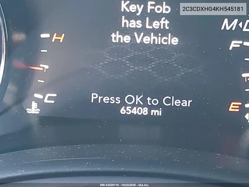 2C3CDXHG4KH545181 2019 Dodge Charger Gt Rwd