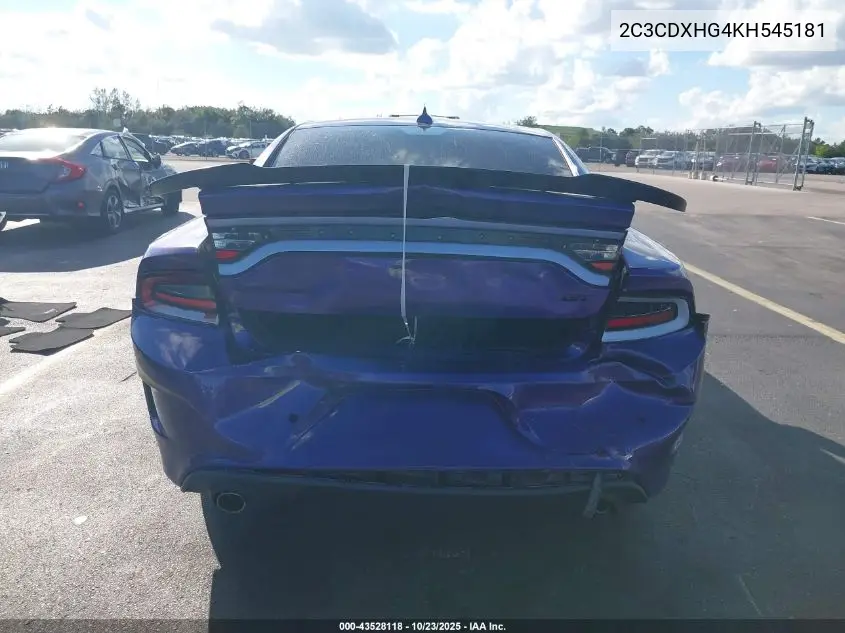 2C3CDXHG4KH545181 2019 Dodge Charger Gt Rwd