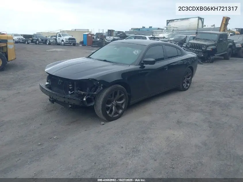 2C3CDXBG6KH721317 2019 Dodge Charger Sxt Rwd