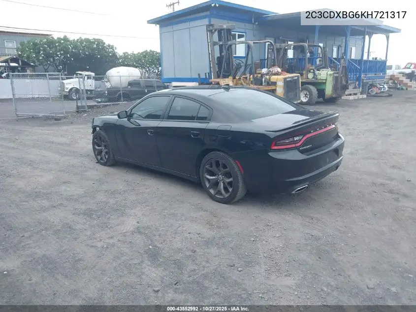 2C3CDXBG6KH721317 2019 Dodge Charger Sxt Rwd