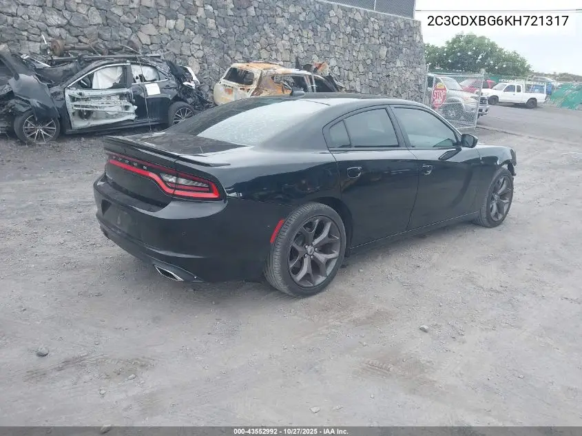 2C3CDXBG6KH721317 2019 Dodge Charger Sxt Rwd