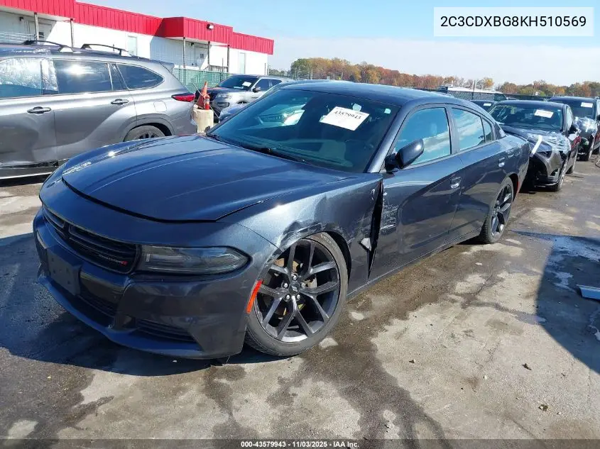 2C3CDXBG8KH510569 2019 Dodge Charger Sxt Rwd