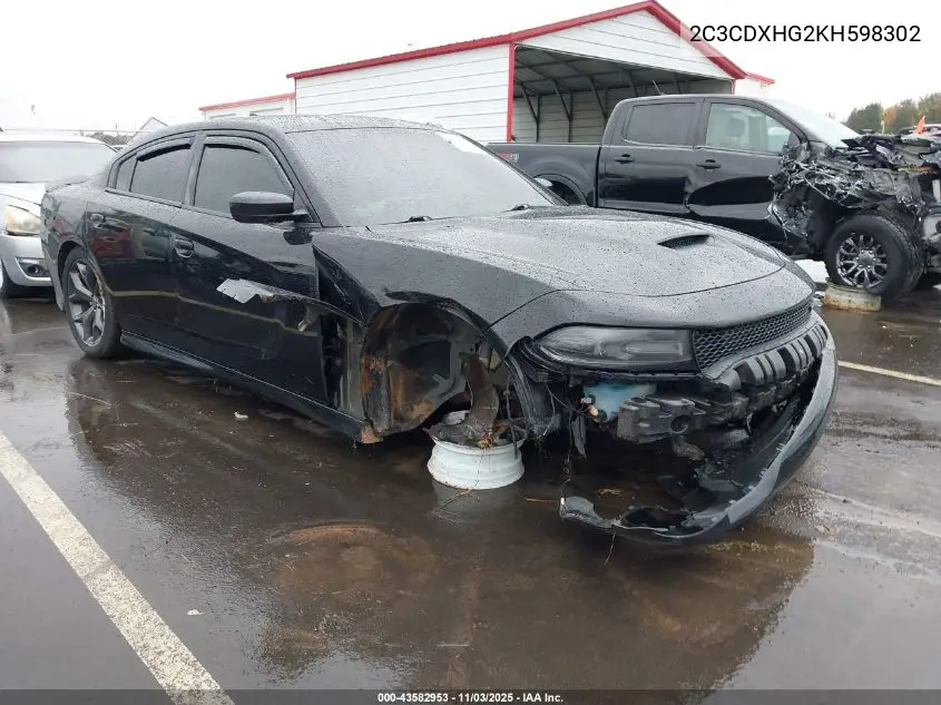 2C3CDXHG2KH598302 2019 Dodge Charger Gt Rwd