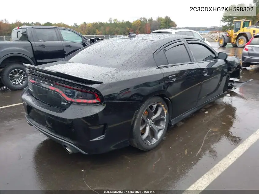 2C3CDXHG2KH598302 2019 Dodge Charger Gt Rwd