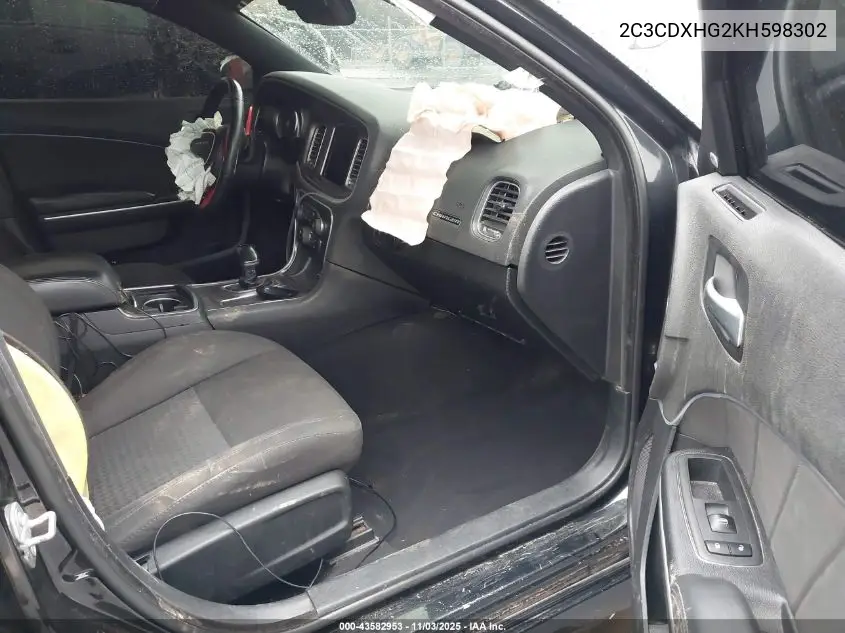 2C3CDXHG2KH598302 2019 Dodge Charger Gt Rwd