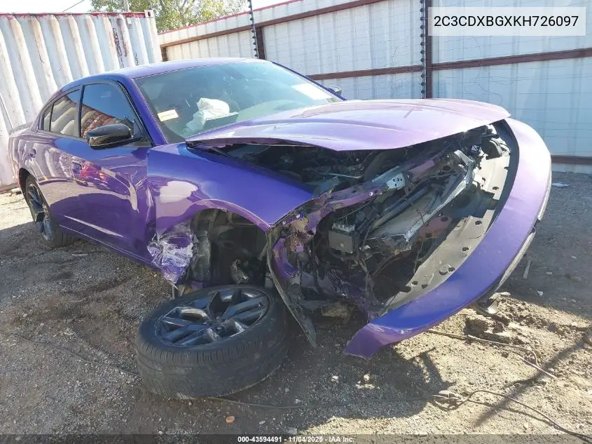 2C3CDXBGXKH726097 2019 Dodge Charger Sxt Rwd