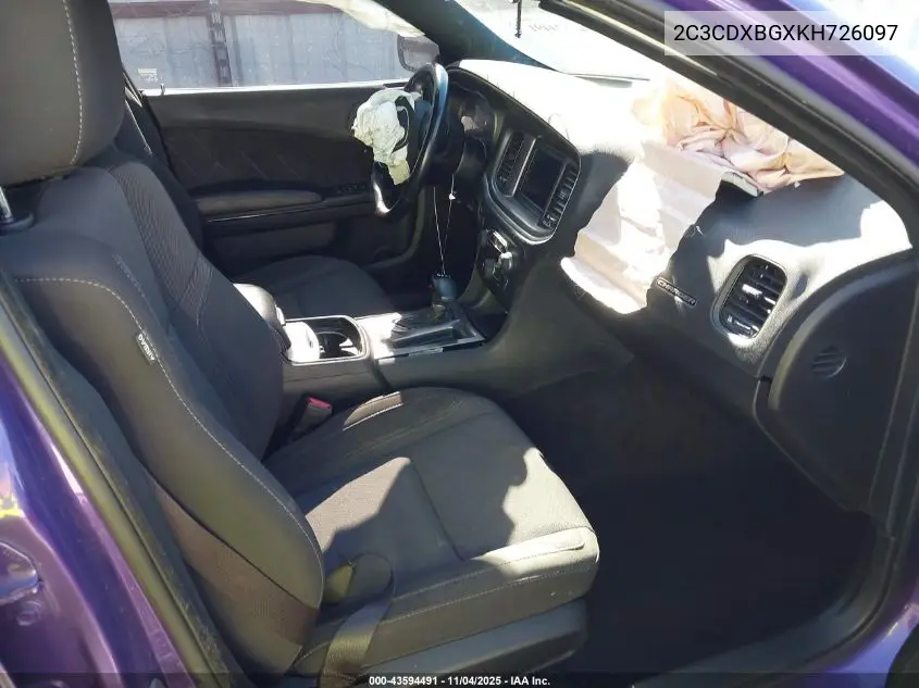 2C3CDXBGXKH726097 2019 Dodge Charger Sxt Rwd
