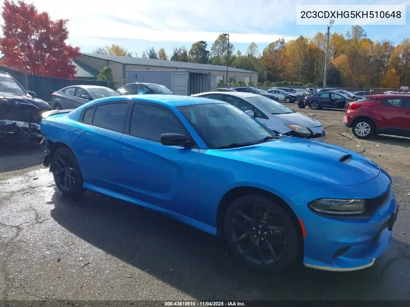 2C3CDXHG5KH510648 2019 Dodge Charger Gt Rwd