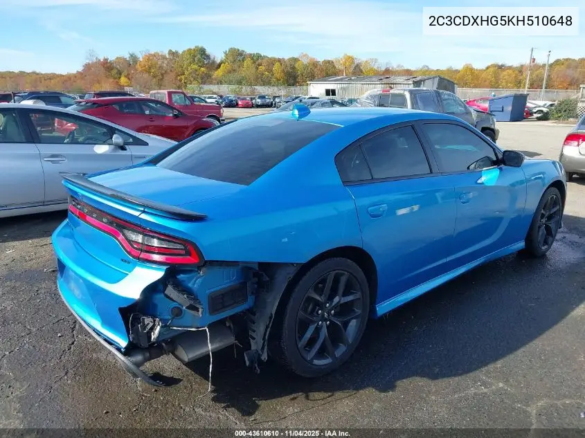 2C3CDXHG5KH510648 2019 Dodge Charger Gt Rwd