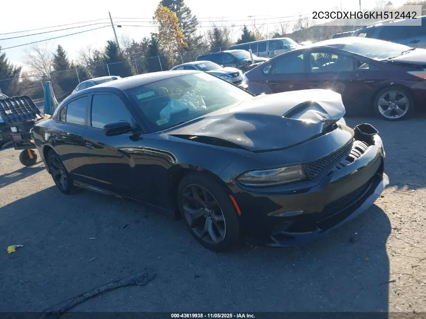 2C3CDXHG6KH512442 2019 Dodge Charger Gt Rwd