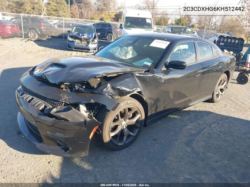 2C3CDXHG6KH512442 2019 Dodge Charger Gt Rwd