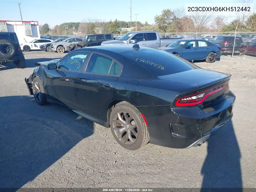 2C3CDXHG6KH512442 2019 Dodge Charger Gt Rwd