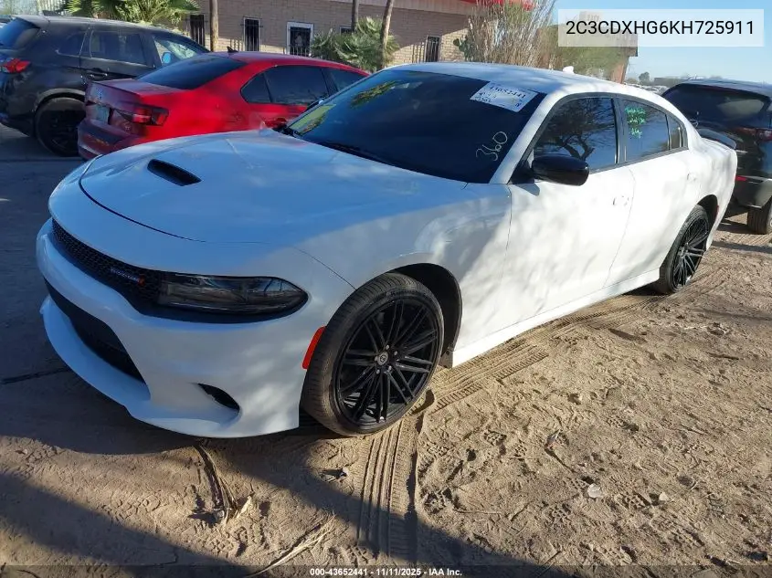 2C3CDXHG6KH725911 2019 Dodge Charger Gt Rwd