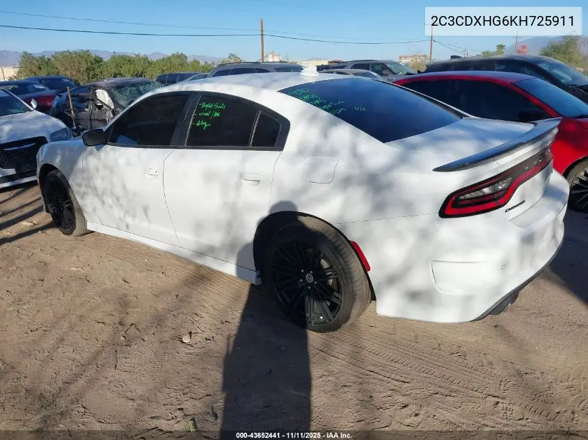 2C3CDXHG6KH725911 2019 Dodge Charger Gt Rwd
