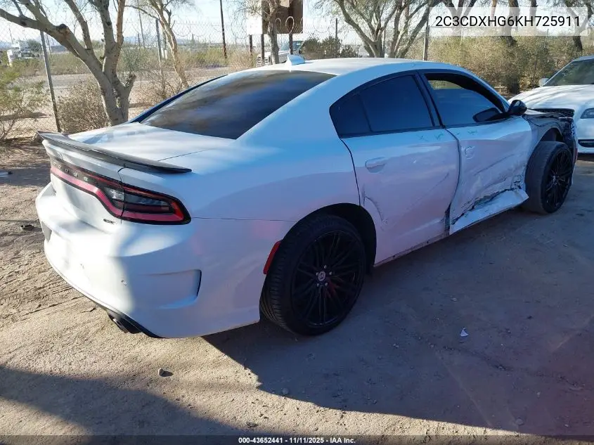 2C3CDXHG6KH725911 2019 Dodge Charger Gt Rwd