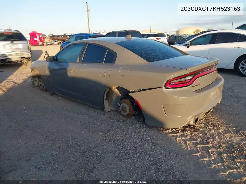 2C3CDXCT7KH523163 2019 Dodge Charger R/T Rwd