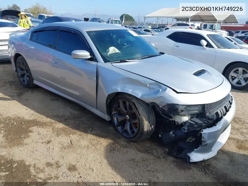 2C3CDXHG1KH749226 2019 Dodge Charger Gt Rwd