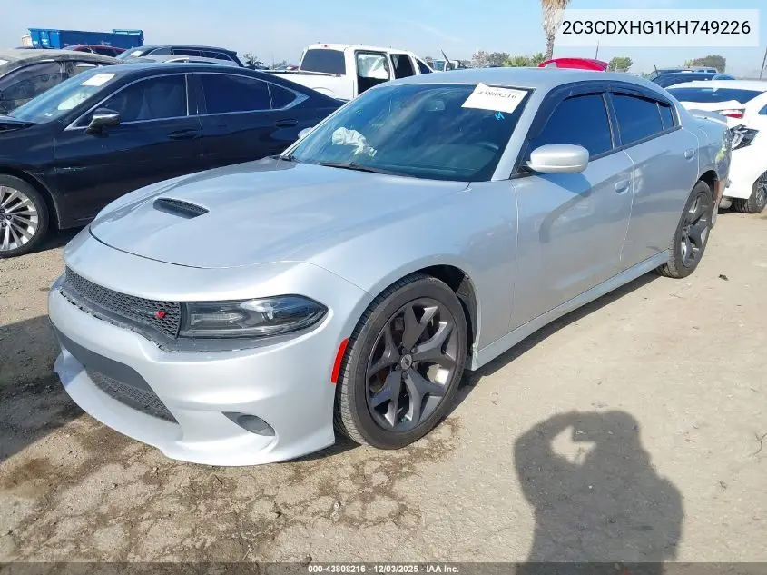 2C3CDXHG1KH749226 2019 Dodge Charger Gt Rwd