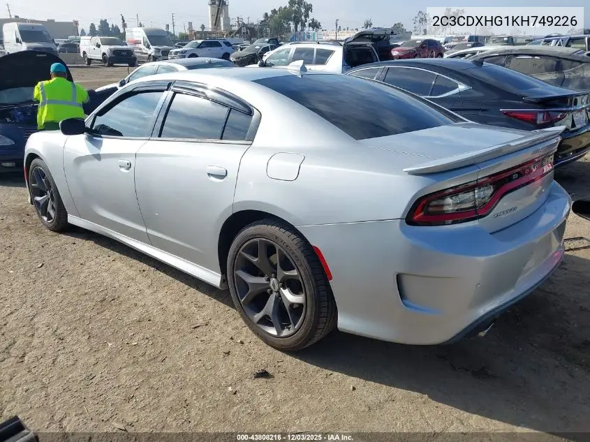 2C3CDXHG1KH749226 2019 Dodge Charger Gt Rwd