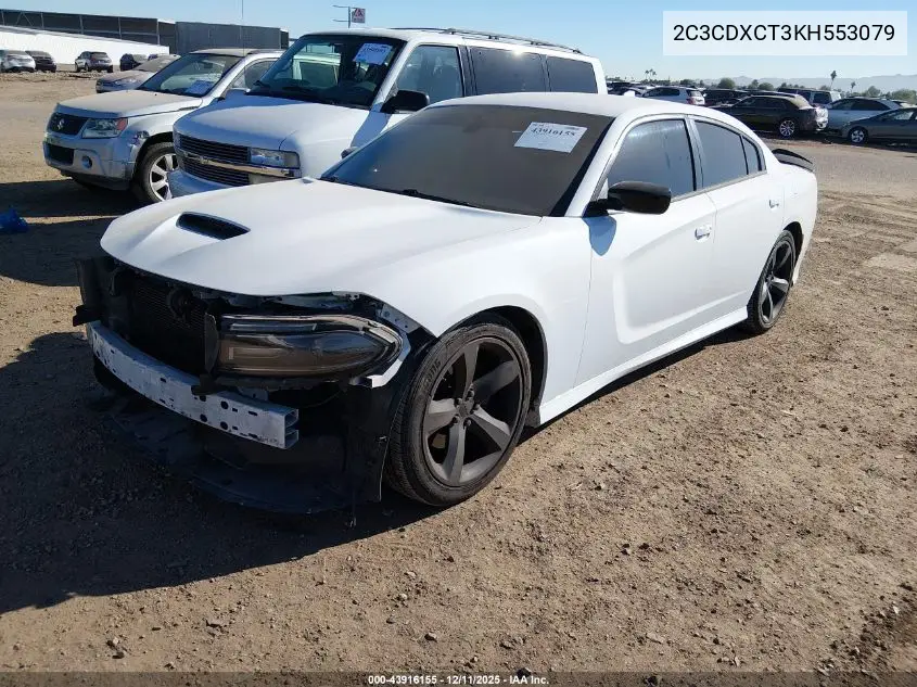 2C3CDXCT3KH553079 2019 Dodge Charger R/T Rwd