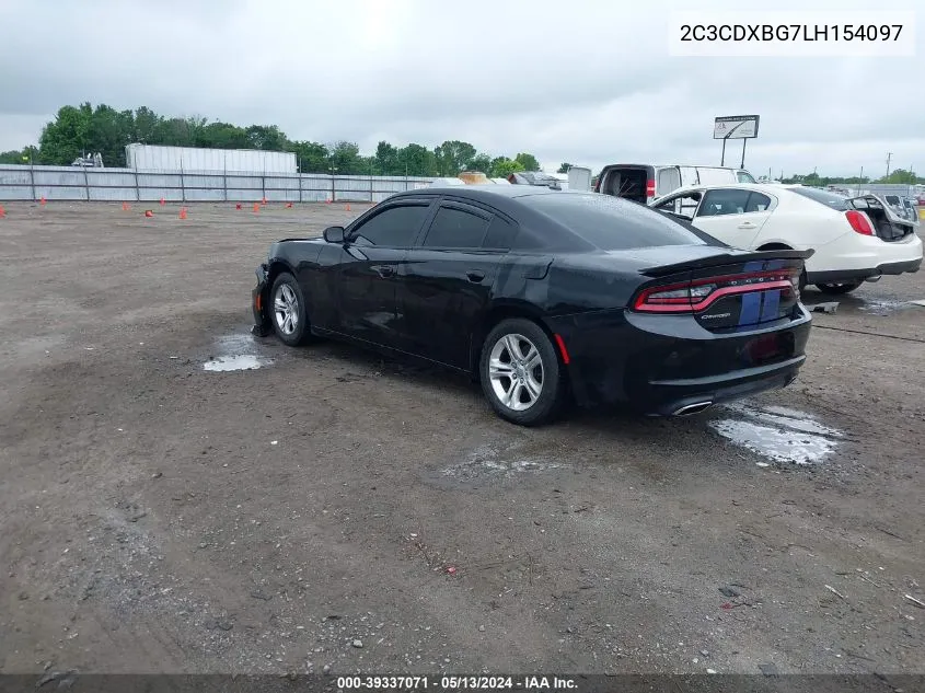 2020 Dodge Charger Sxt Rwd VIN: 2C3CDXBG7LH154097 Lot: 39337071