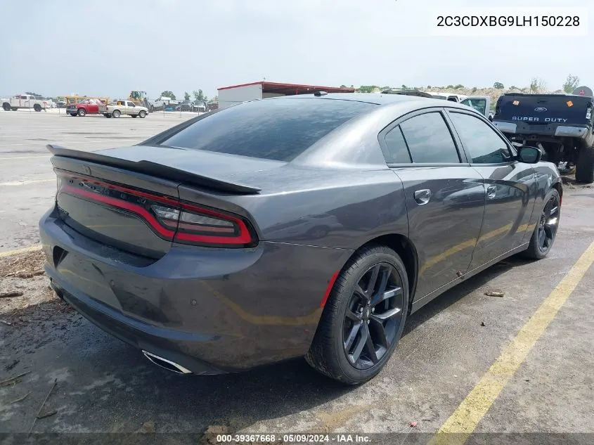 2020 Dodge Charger Sxt Rwd VIN: 2C3CDXBG9LH150228 Lot: 39367668