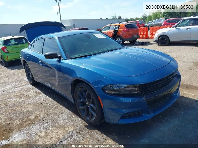 2020 Dodge Charger Sxt Rwd VIN: 2C3CDXBG3LH136583 Lot: 39378168