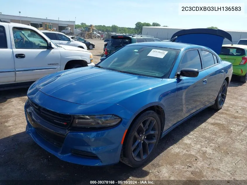 2020 Dodge Charger Sxt Rwd VIN: 2C3CDXBG3LH136583 Lot: 39378168