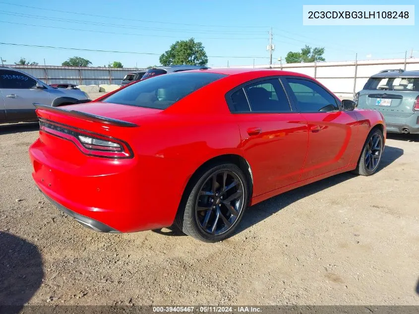 2020 Dodge Charger Sxt Rwd VIN: 2C3CDXBG3LH108248 Lot: 39405467