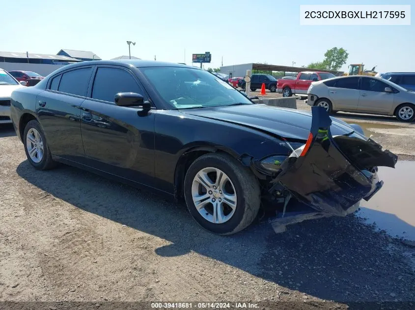 2020 Dodge Charger Sxt Rwd VIN: 2C3CDXBGXLH217595 Lot: 39418681