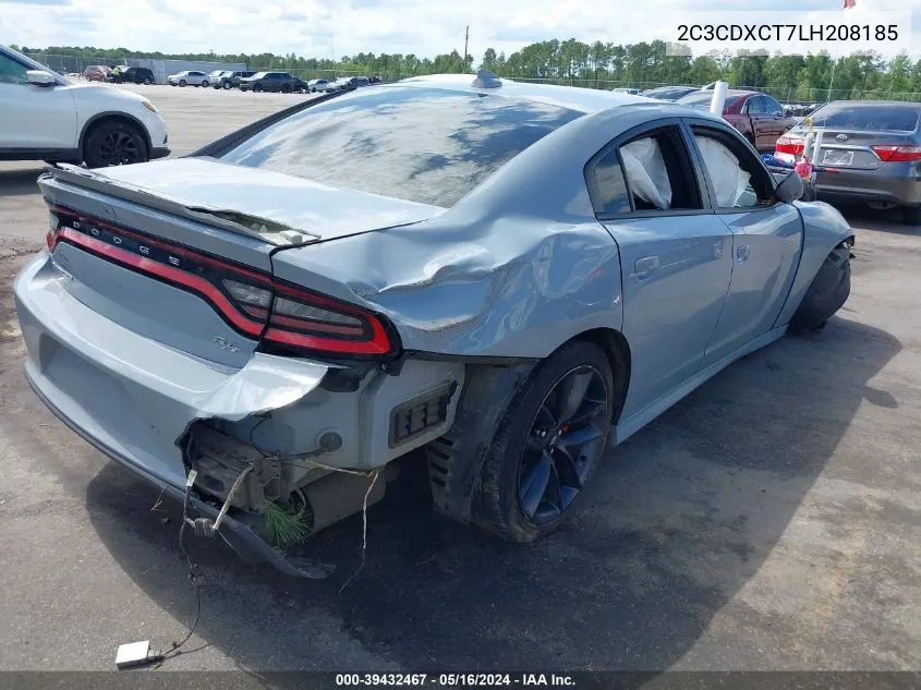 2020 Dodge Charger R/T Rwd VIN: 2C3CDXCT7LH208185 Lot: 39432467