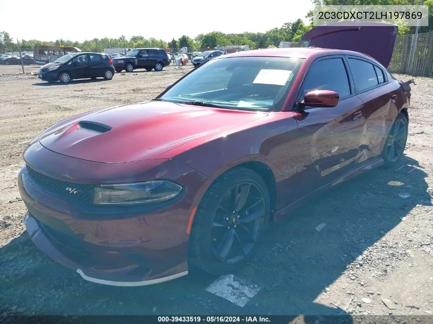 2020 Dodge Charger R/T Rwd VIN: 2C3CDXCT2LH197869 Lot: 39433519