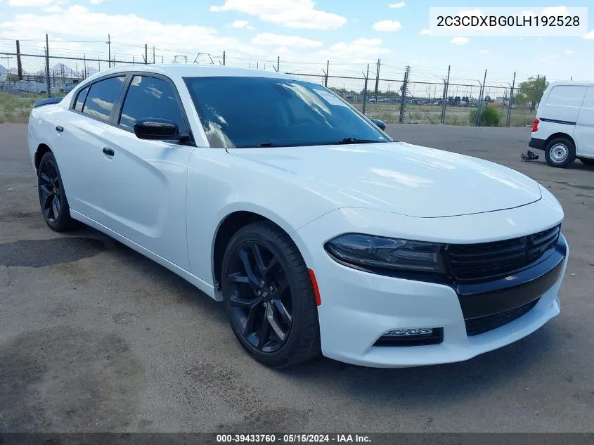 2020 Dodge Charger Sxt Rwd VIN: 2C3CDXBG0LH192528 Lot: 39433760