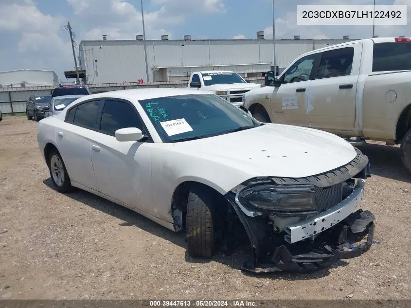 2020 Dodge Charger Sxt Rwd VIN: 2C3CDXBG7LH122492 Lot: 39447613