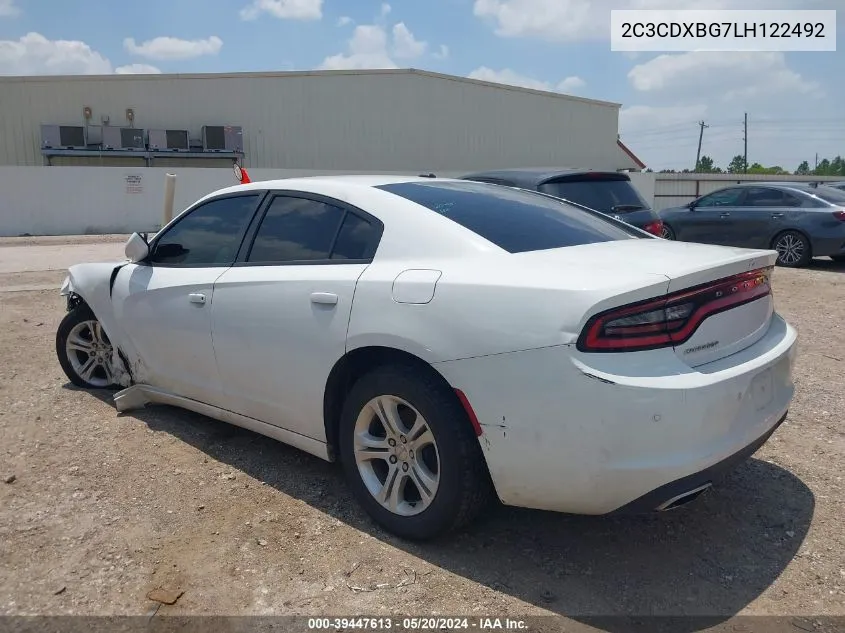 2020 Dodge Charger Sxt Rwd VIN: 2C3CDXBG7LH122492 Lot: 39447613