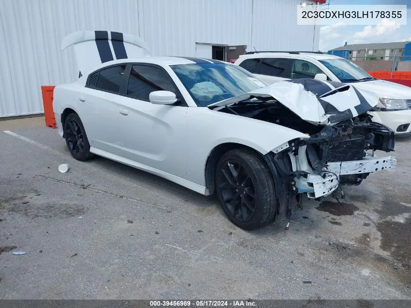 2020 Dodge Charger Gt Rwd VIN: 2C3CDXHG3LH178355 Lot: 39456989