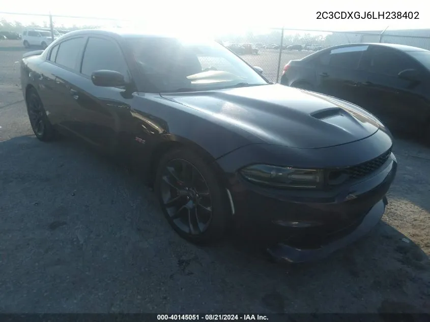 2020 Dodge Charger Scat Pack Rwd VIN: 2C3CDXGJ6LH238402 Lot: 40145051