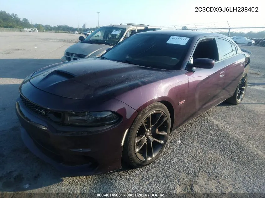 2020 Dodge Charger Scat Pack Rwd VIN: 2C3CDXGJ6LH238402 Lot: 40145051