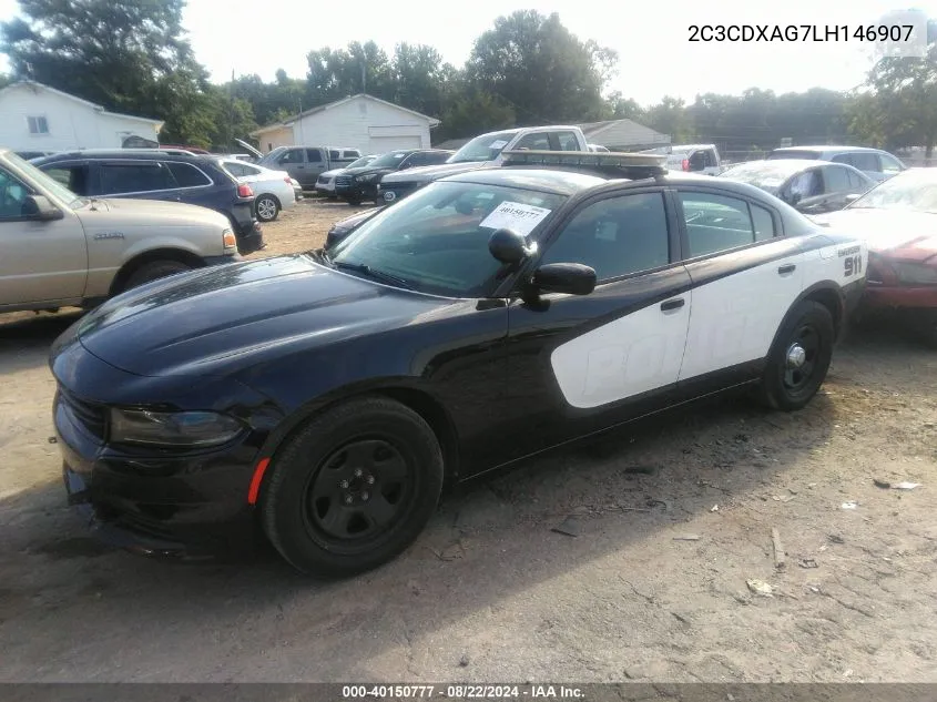 2020 Dodge Charger Police Rwd VIN: 2C3CDXAG7LH146907 Lot: 40150777